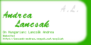 andrea lancsak business card